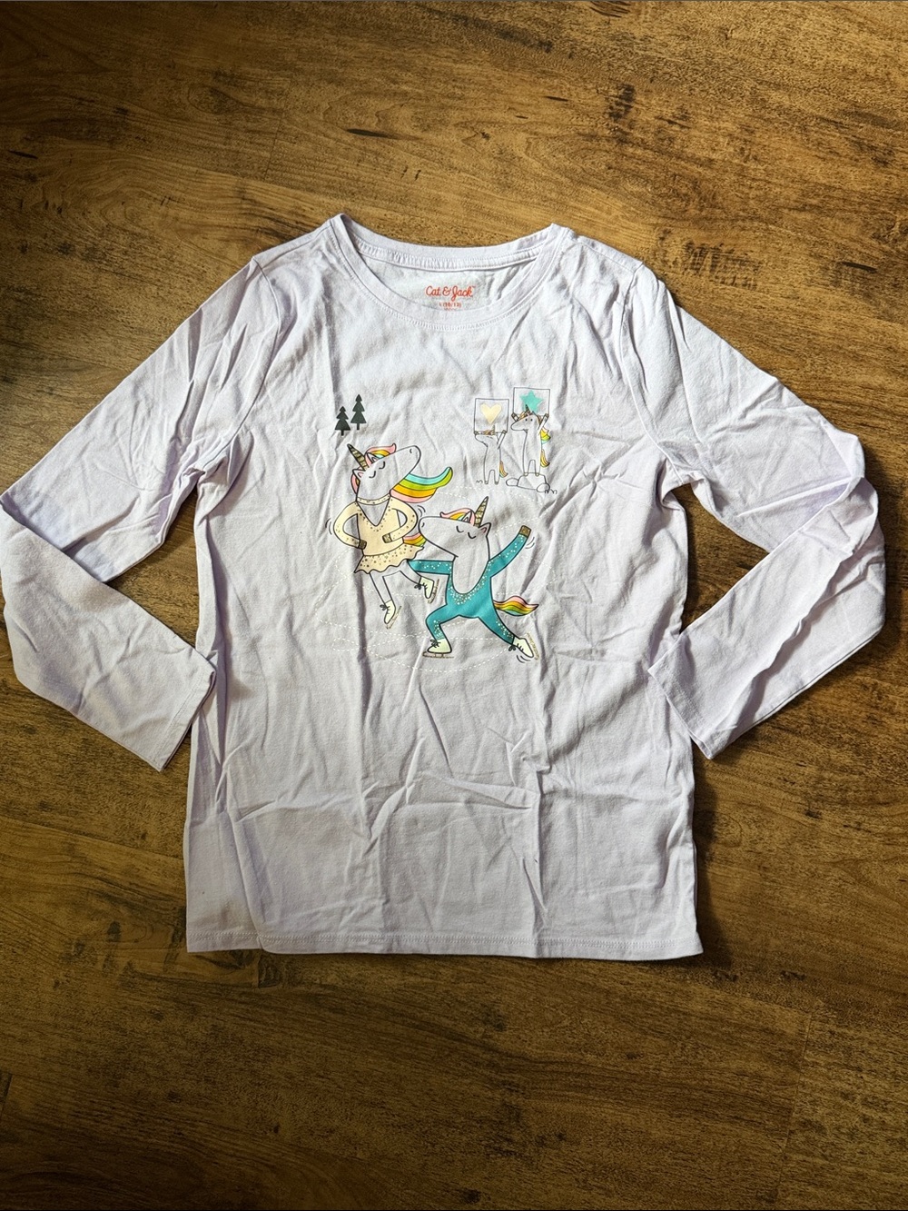 Cat & Jack Light Purple Long-Sleeve Unicorn Dance Graphic Tee - Girls